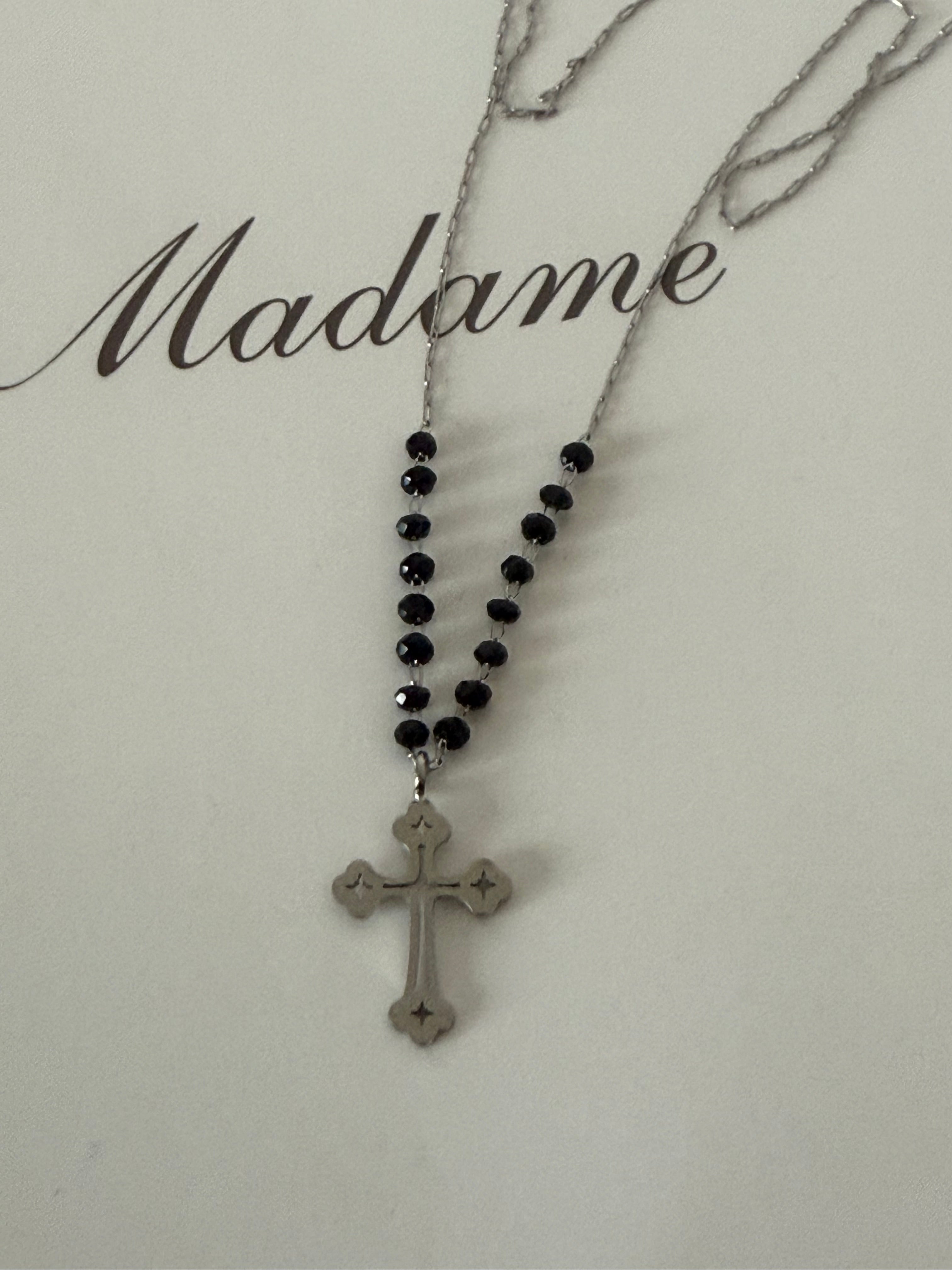 Collier croix acier eva