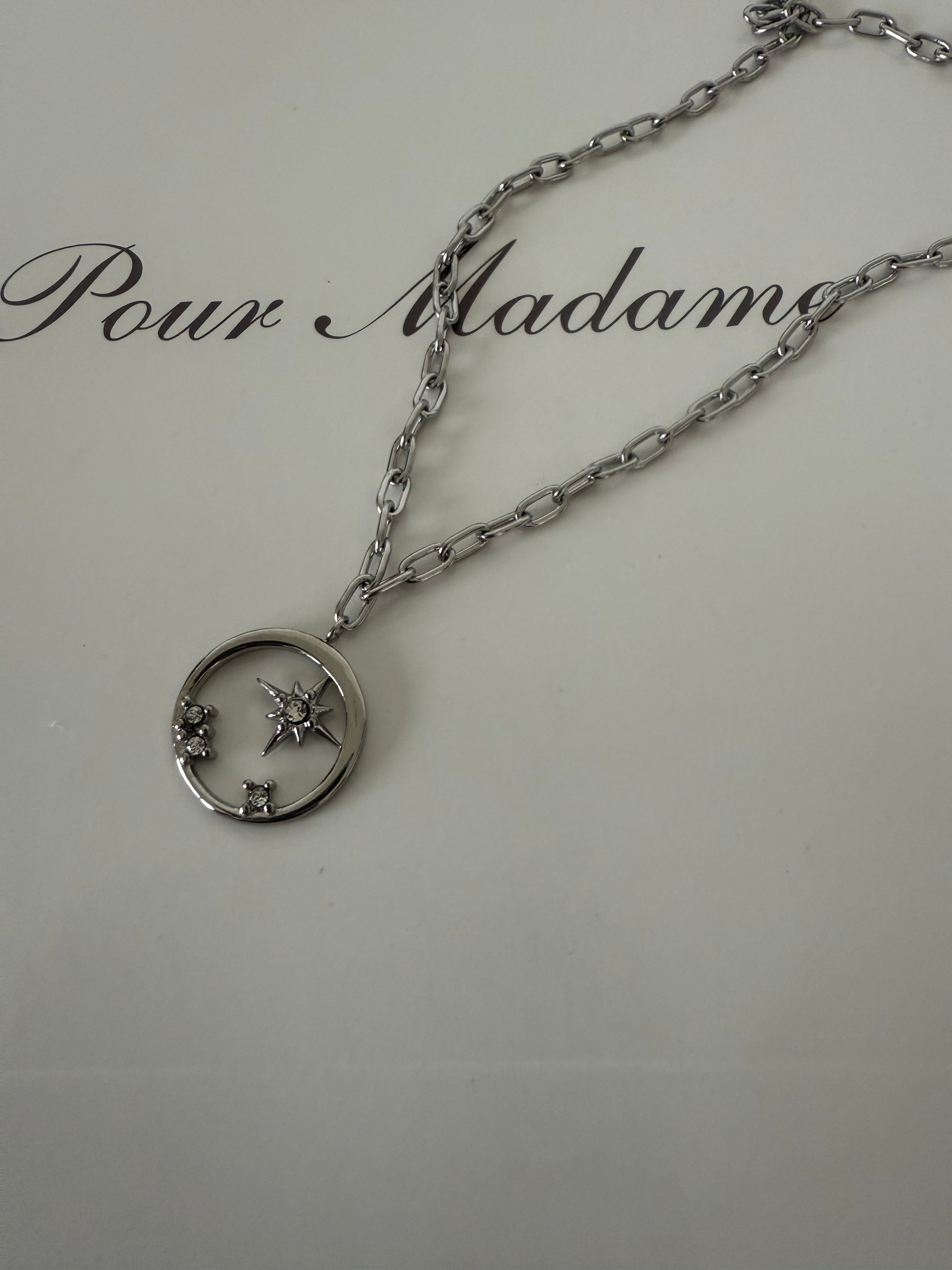 Collier acier céleste
