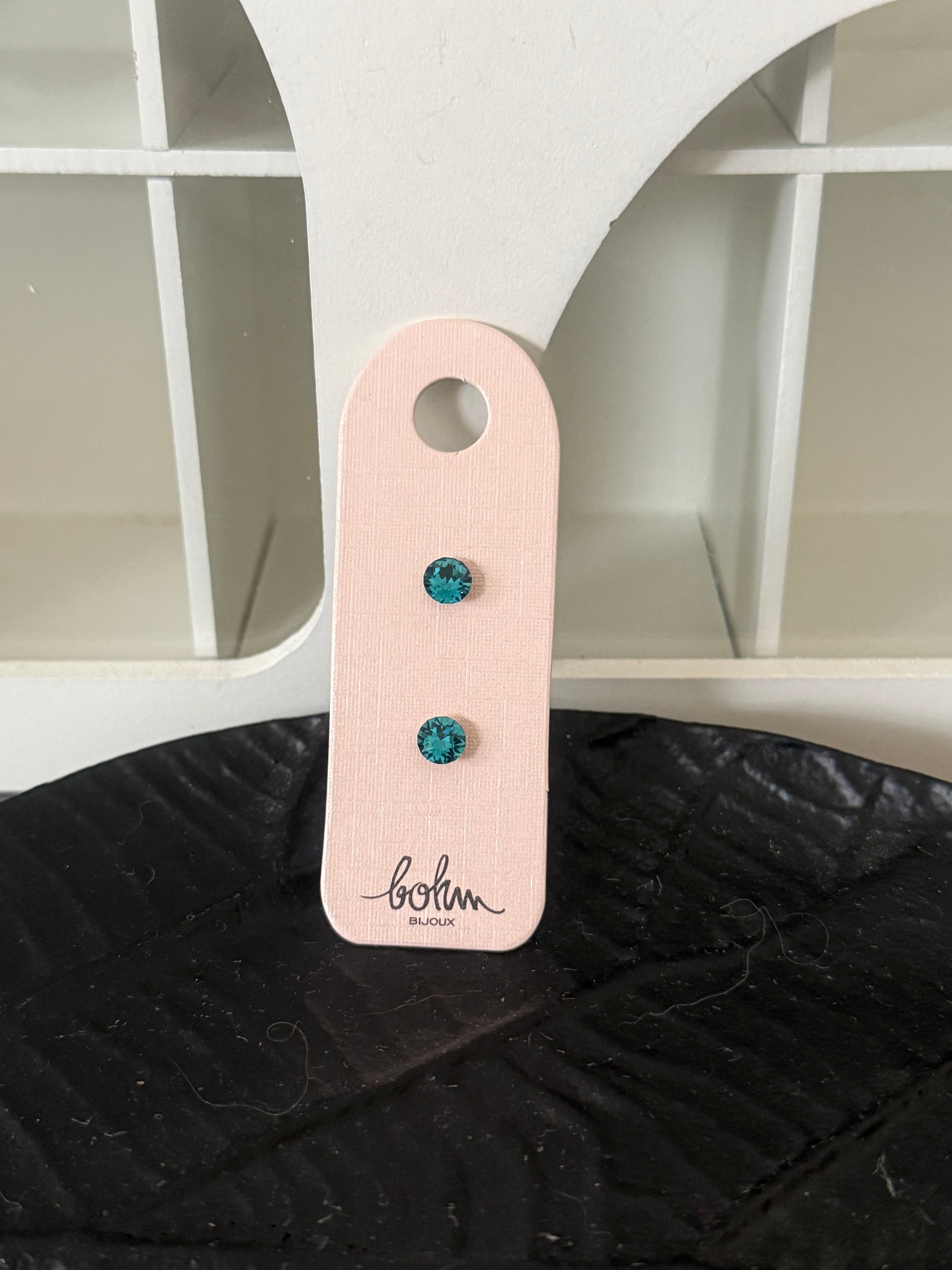 Paire de boucles d oreille ALBA bleu BOHM