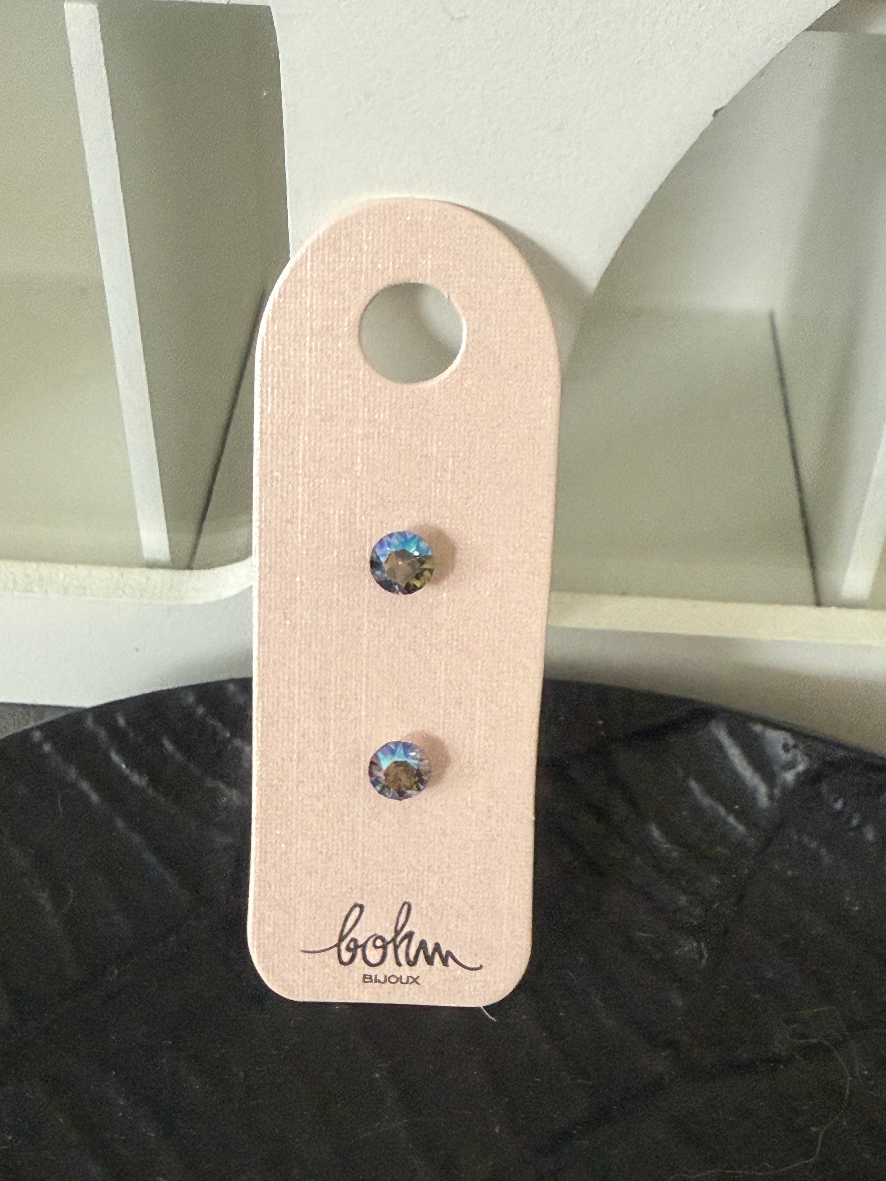 Paire de boucles d oreille ALBA bleu gris BOHM