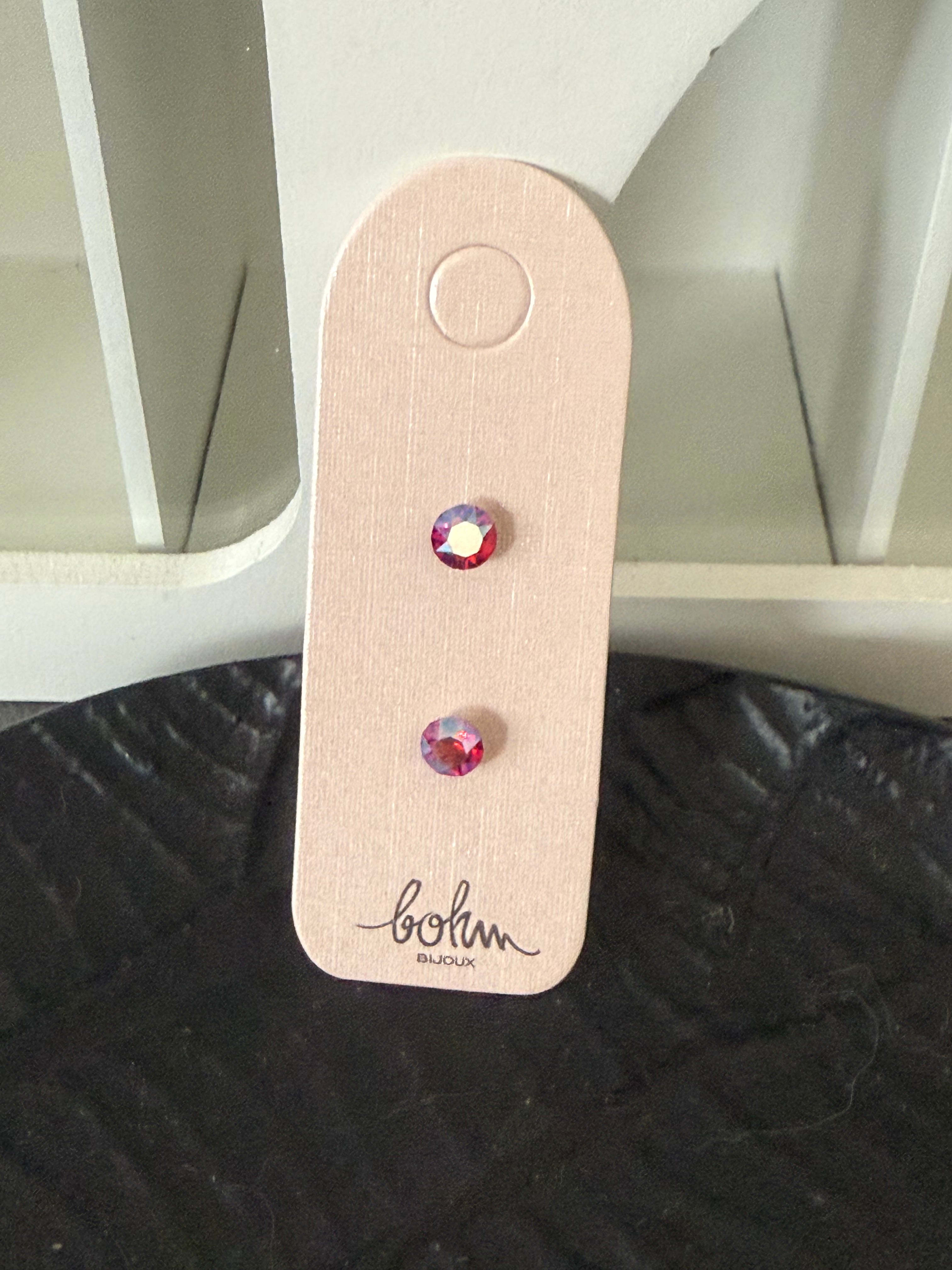 Paire de boucles d’oreilles ALBA fushia BOHM