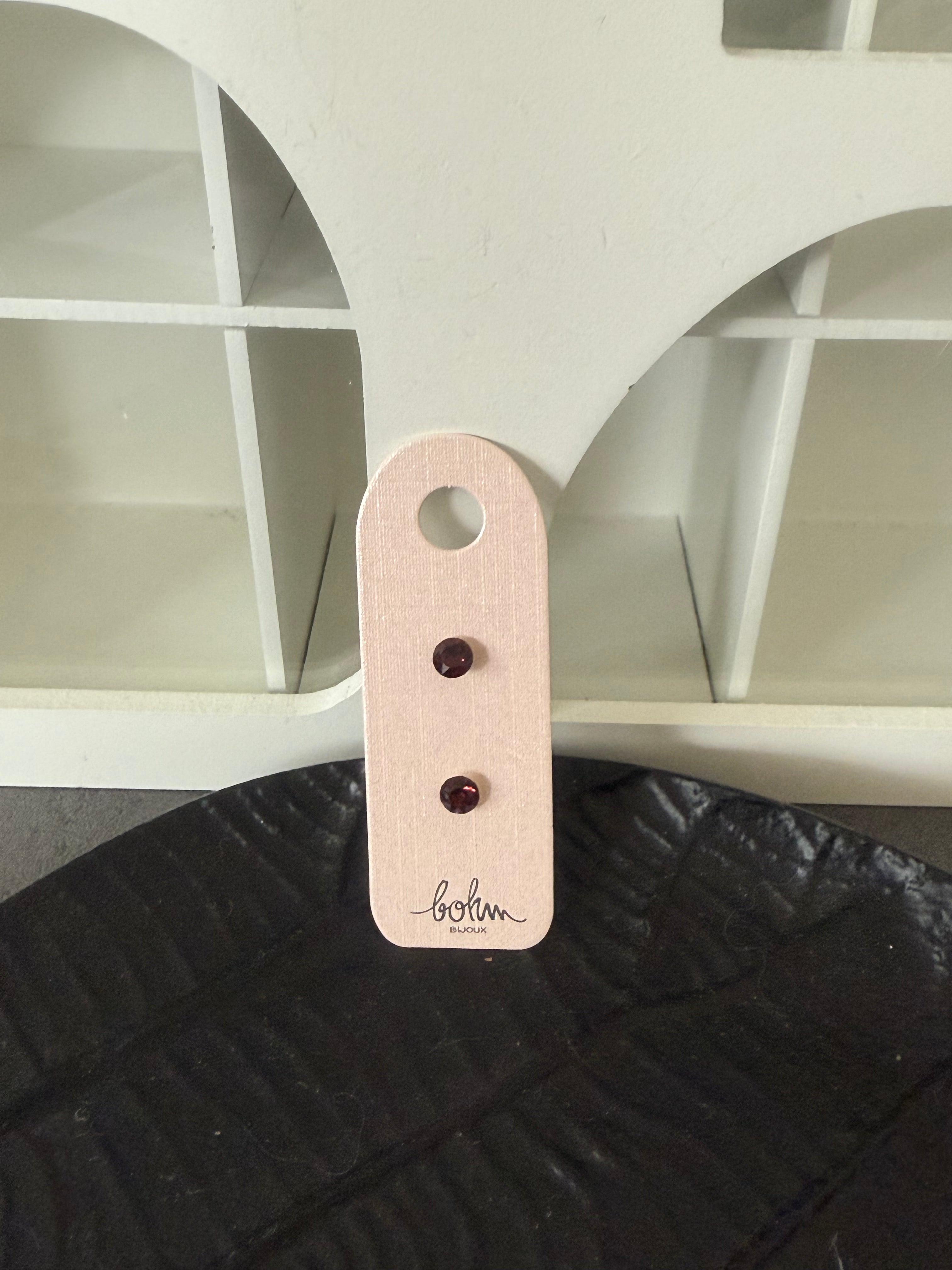 Paire de boucles d’oreilles ALBA marron BOHM