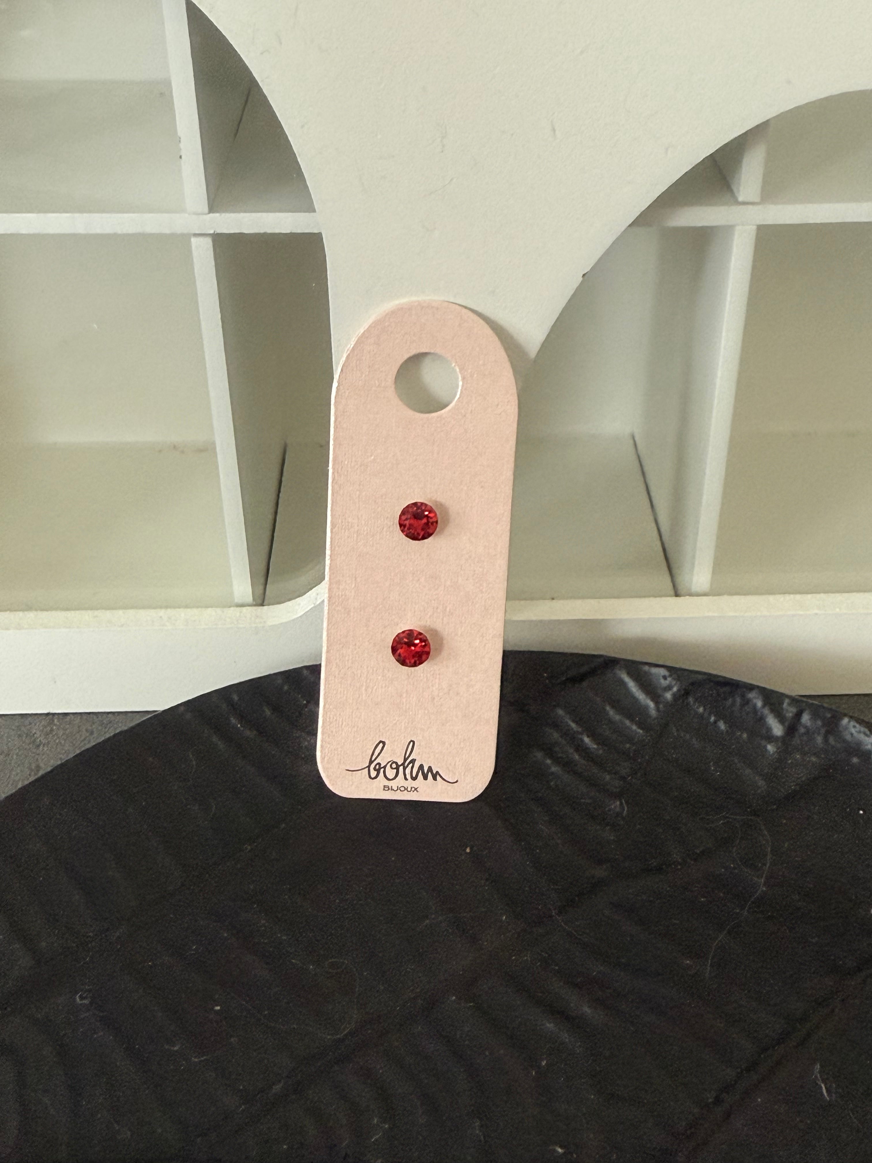 Paire de boucles d’oreilles ALBA rouge BOHM