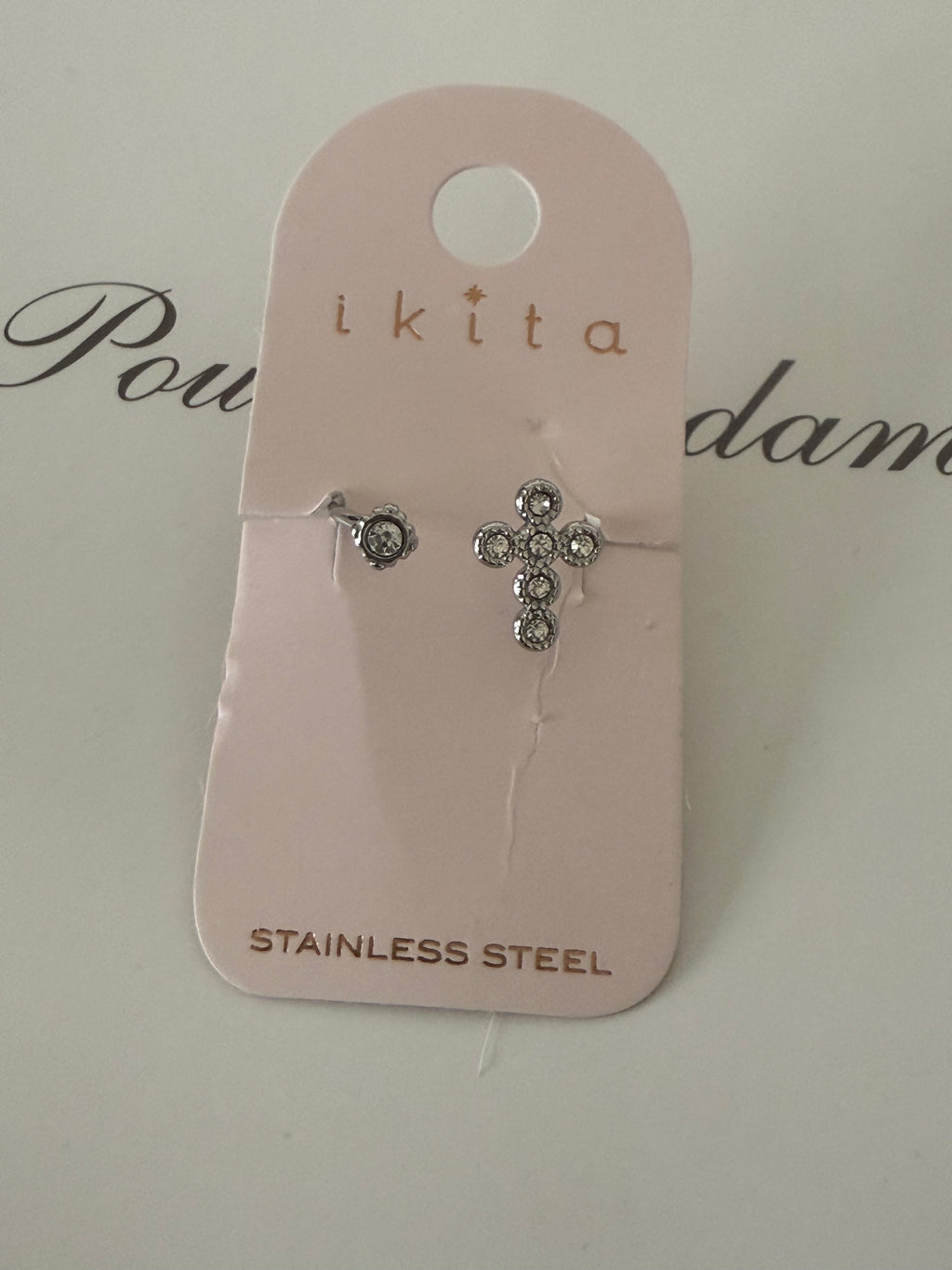 Bague acier réglable croix ANGIE IKITA