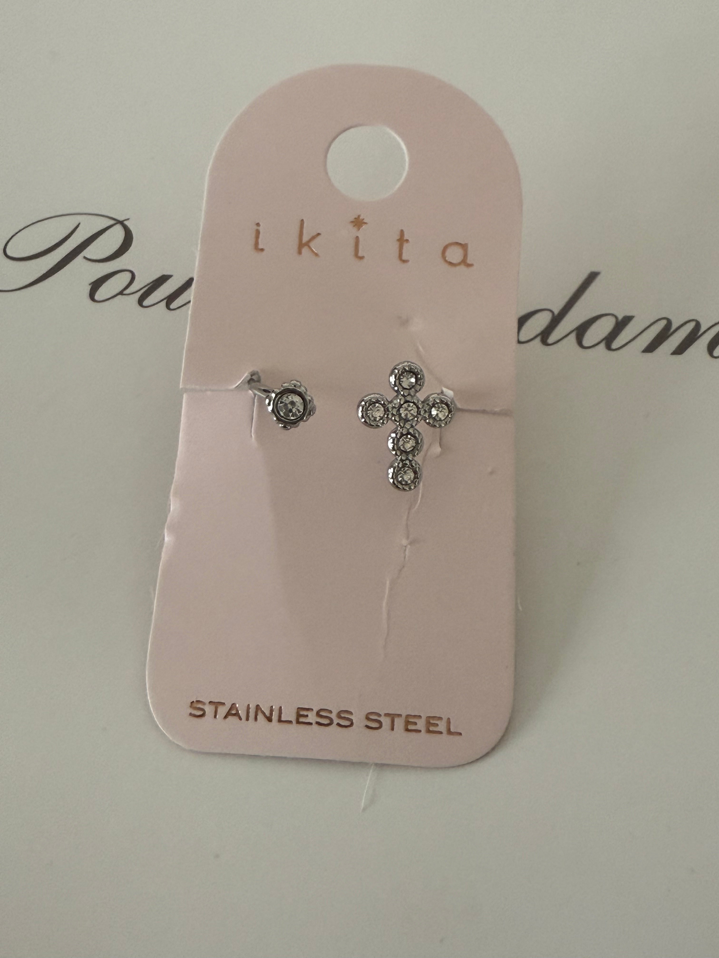 Bague acier réglable croix ANGIE IKITA