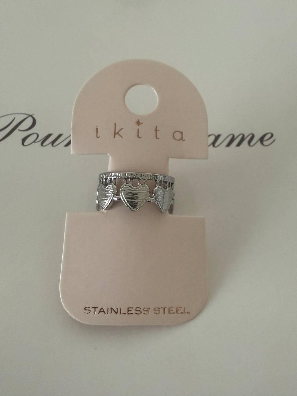 Bague  réglable AMÉLIA en acier IKITA
