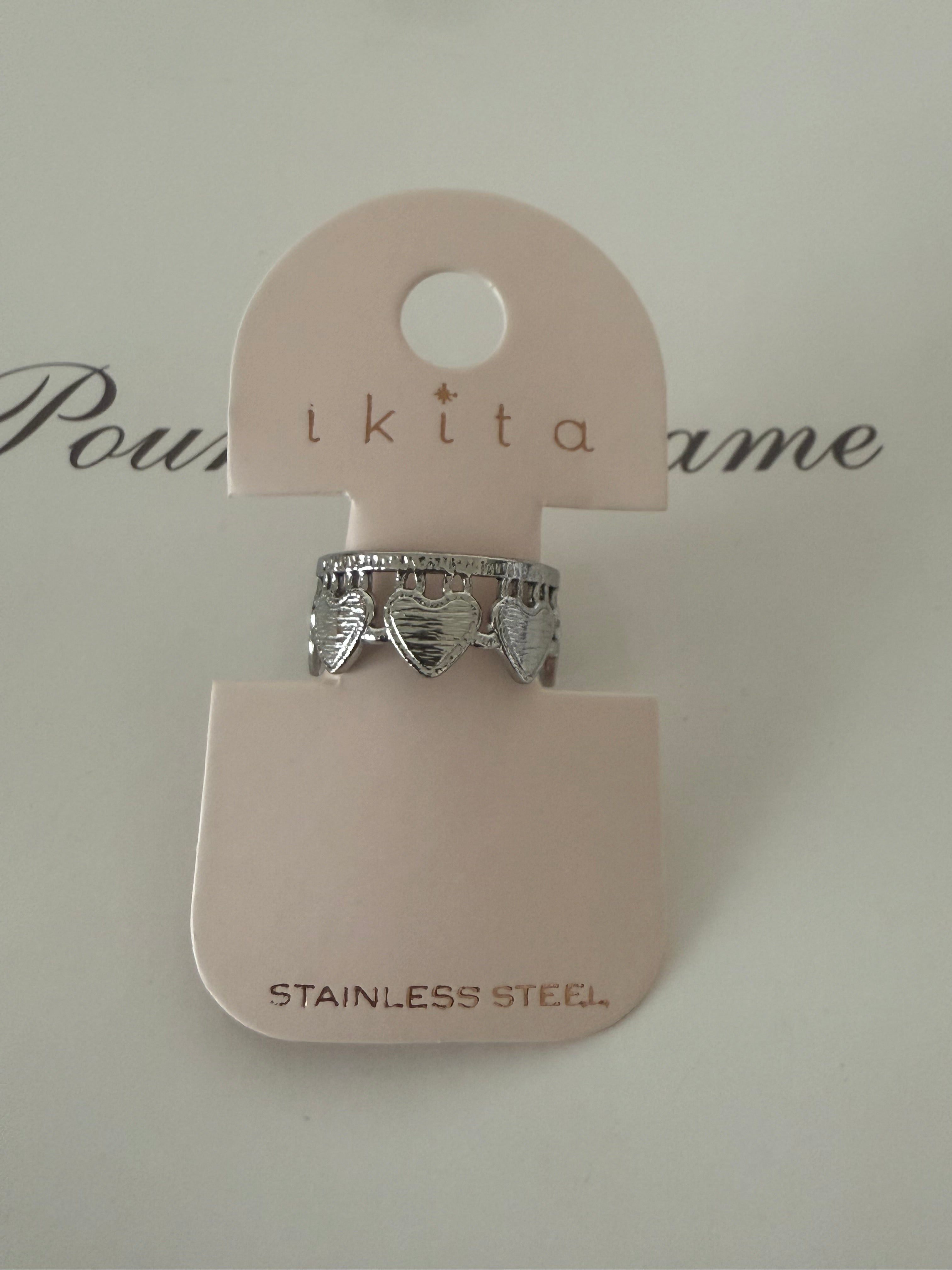 Bague  réglable AMÉLIA en acier IKITA