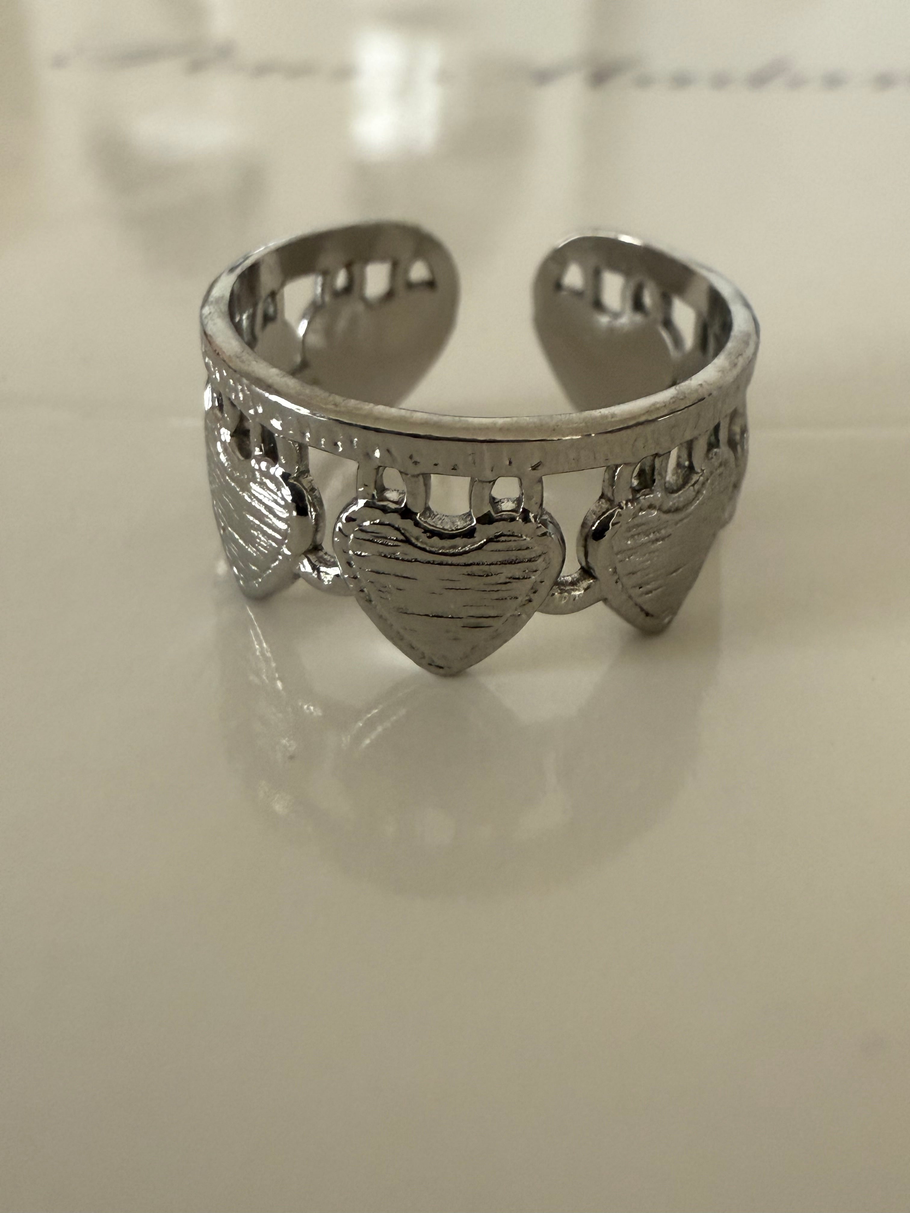 Bague  réglable AMÉLIA en acier IKITA