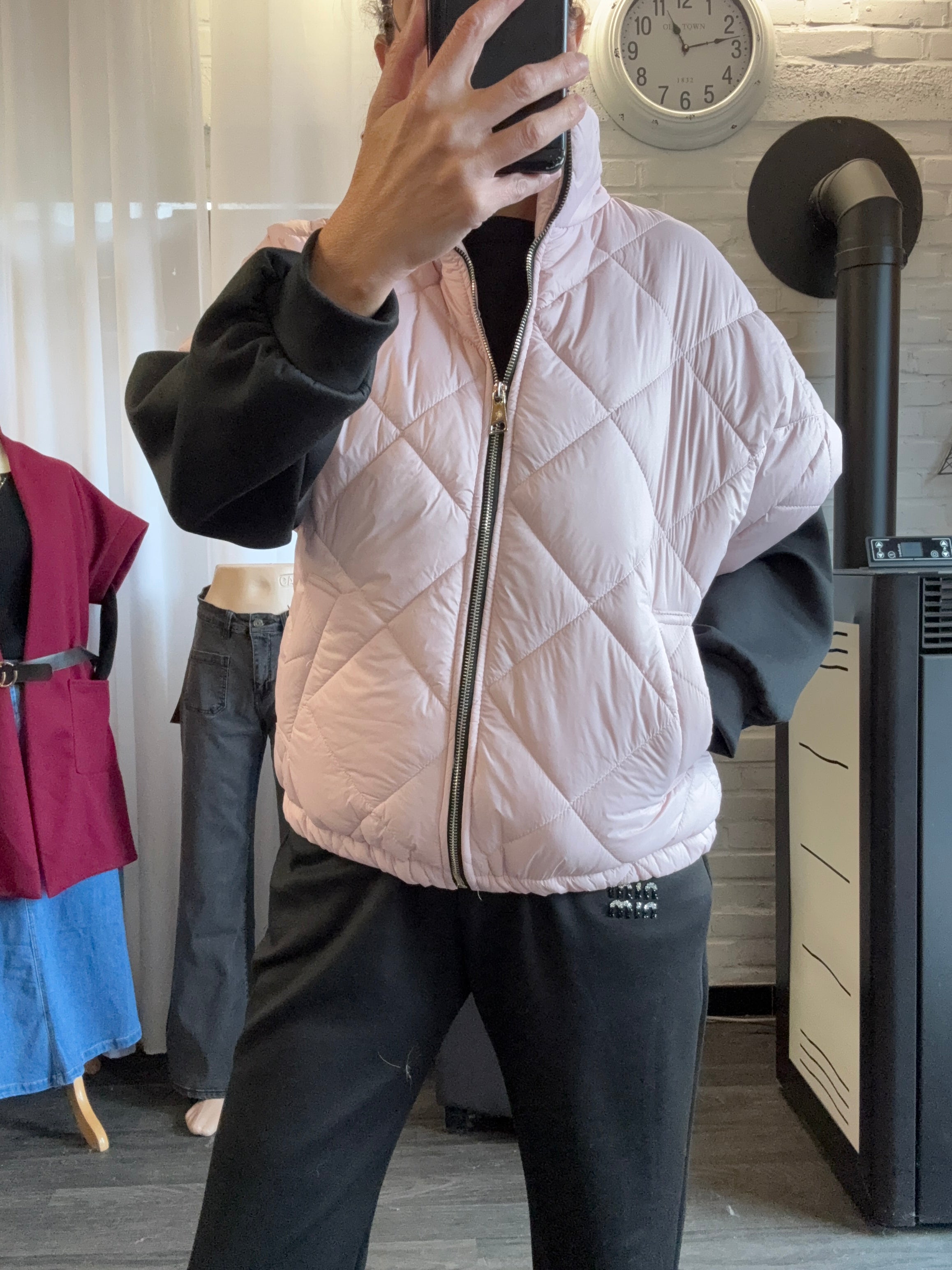 Doudoune rose sans manches LOUISE