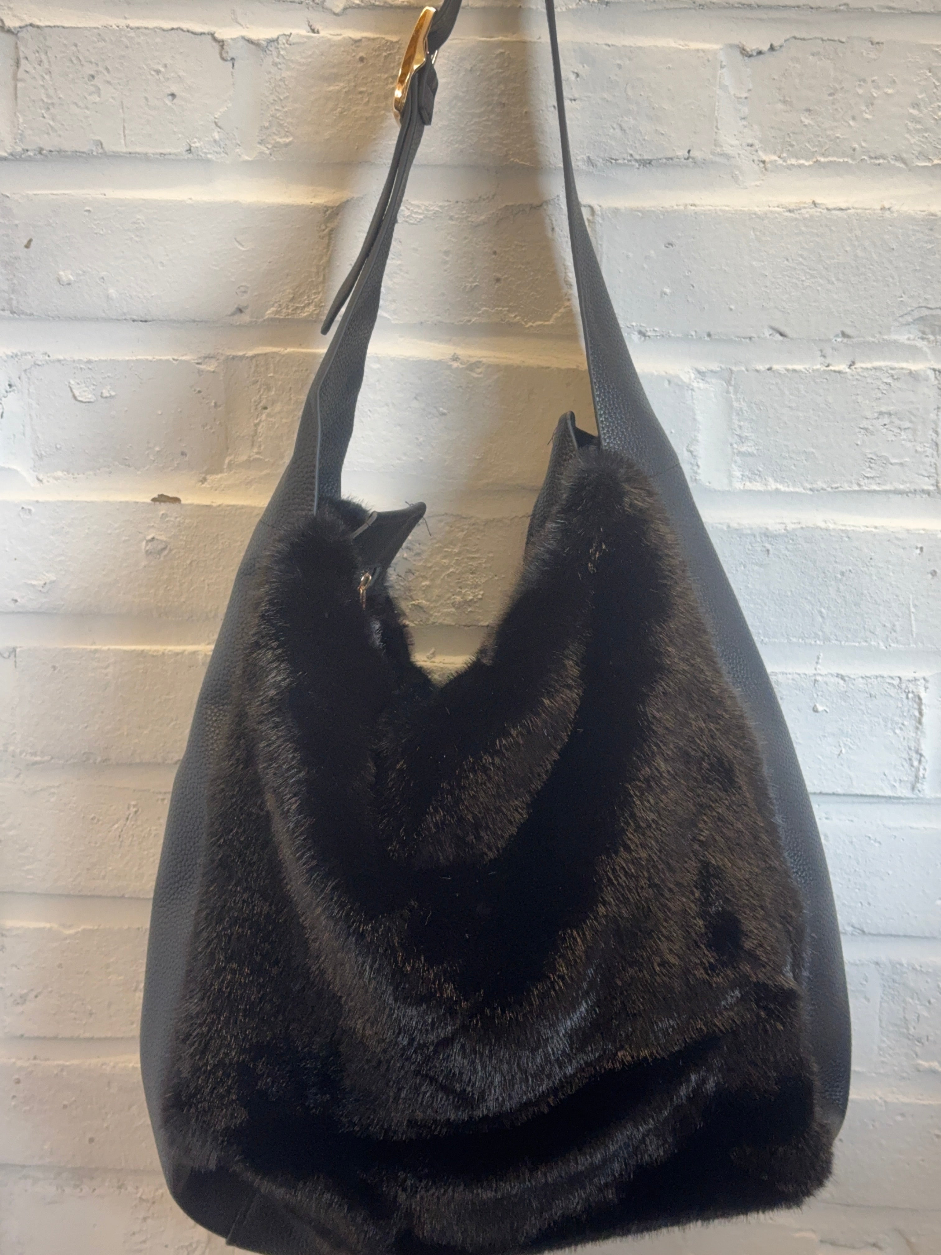 Sac fourrure noir ALHENA