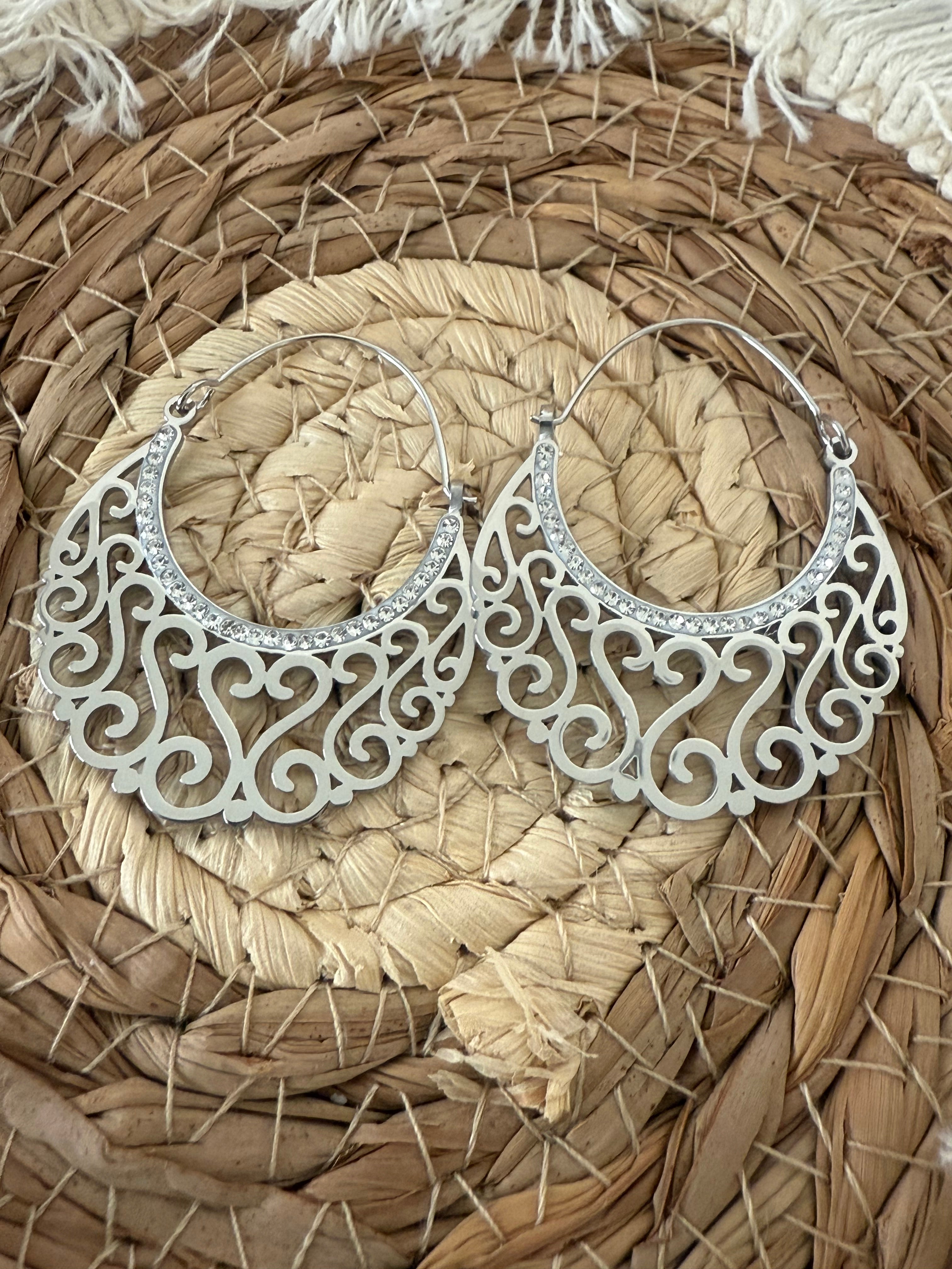 Paire de boucles d’oreille AYA acier IKITA