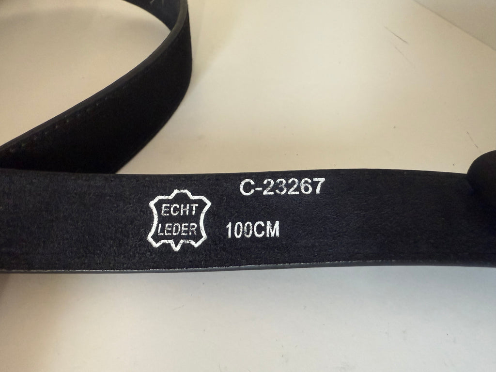 Ceinture cuir noir 100cm AMANDINE