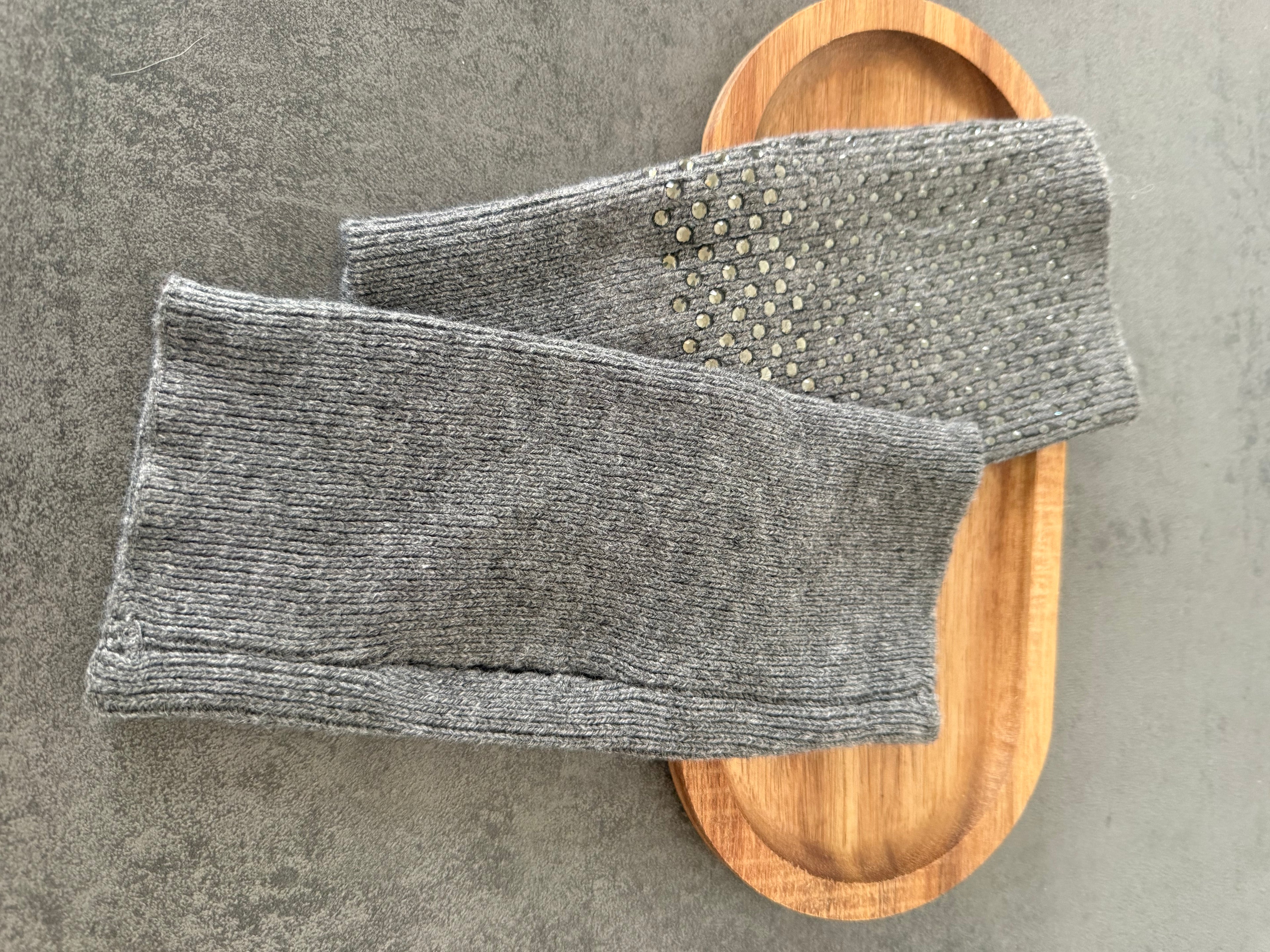 Paire de mitaine gris strass EST-ELLE