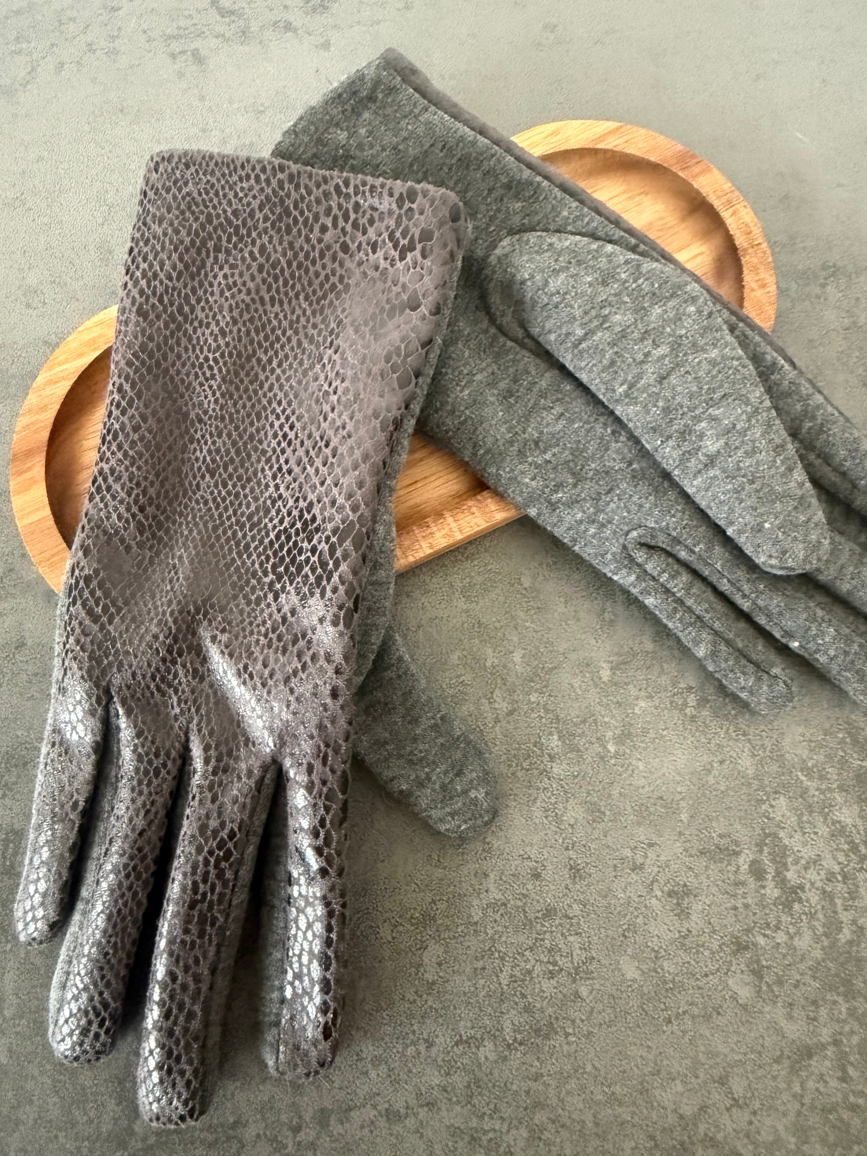 Paire de gants gris tactile DIVA