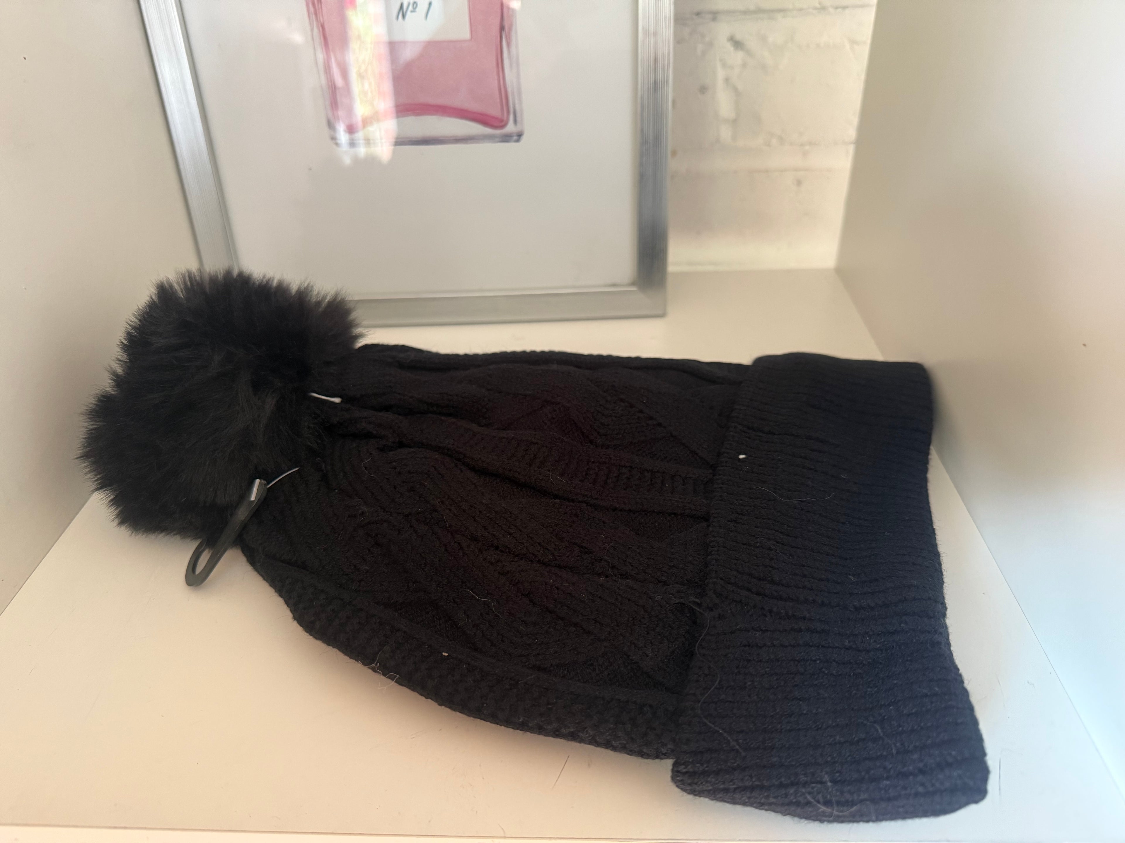 Bonnet pompier noir fourré SOLENE