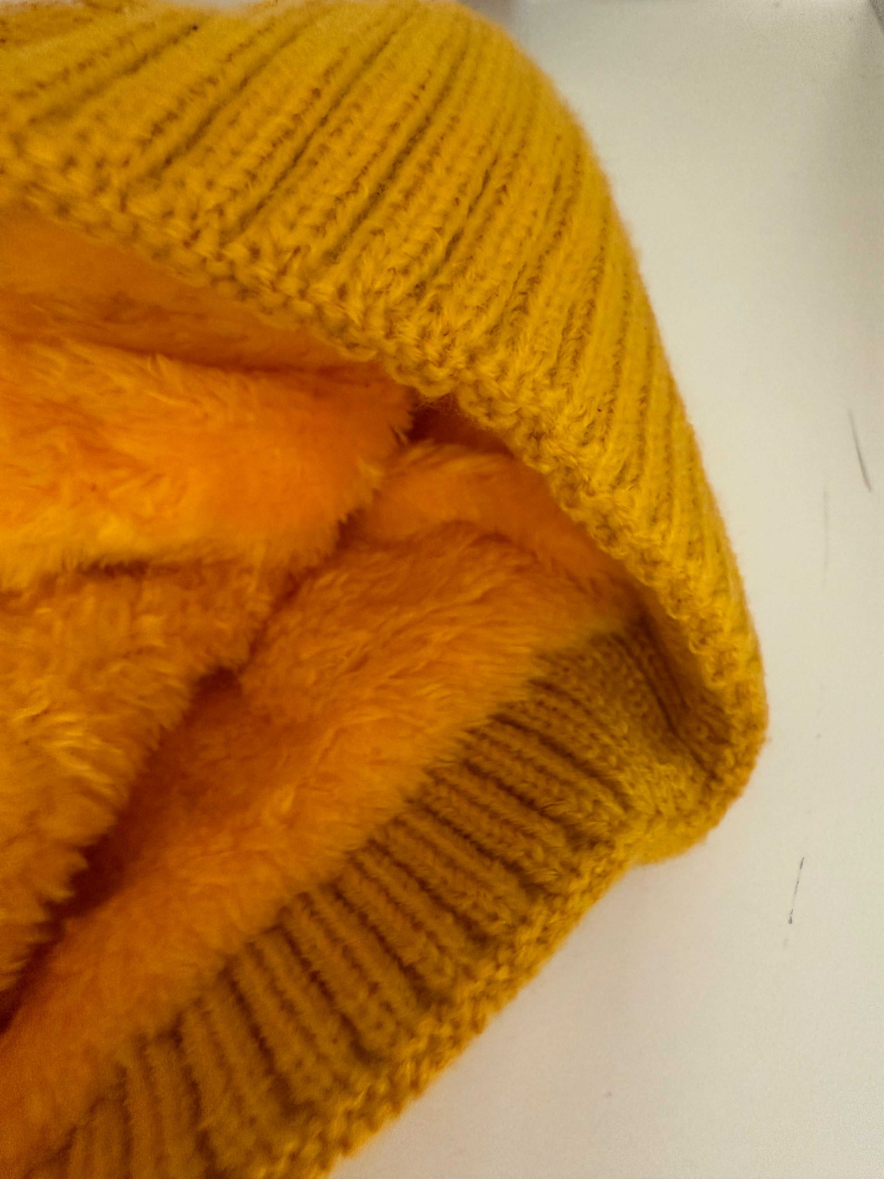 Bonnet fourré moutarde MAYA
