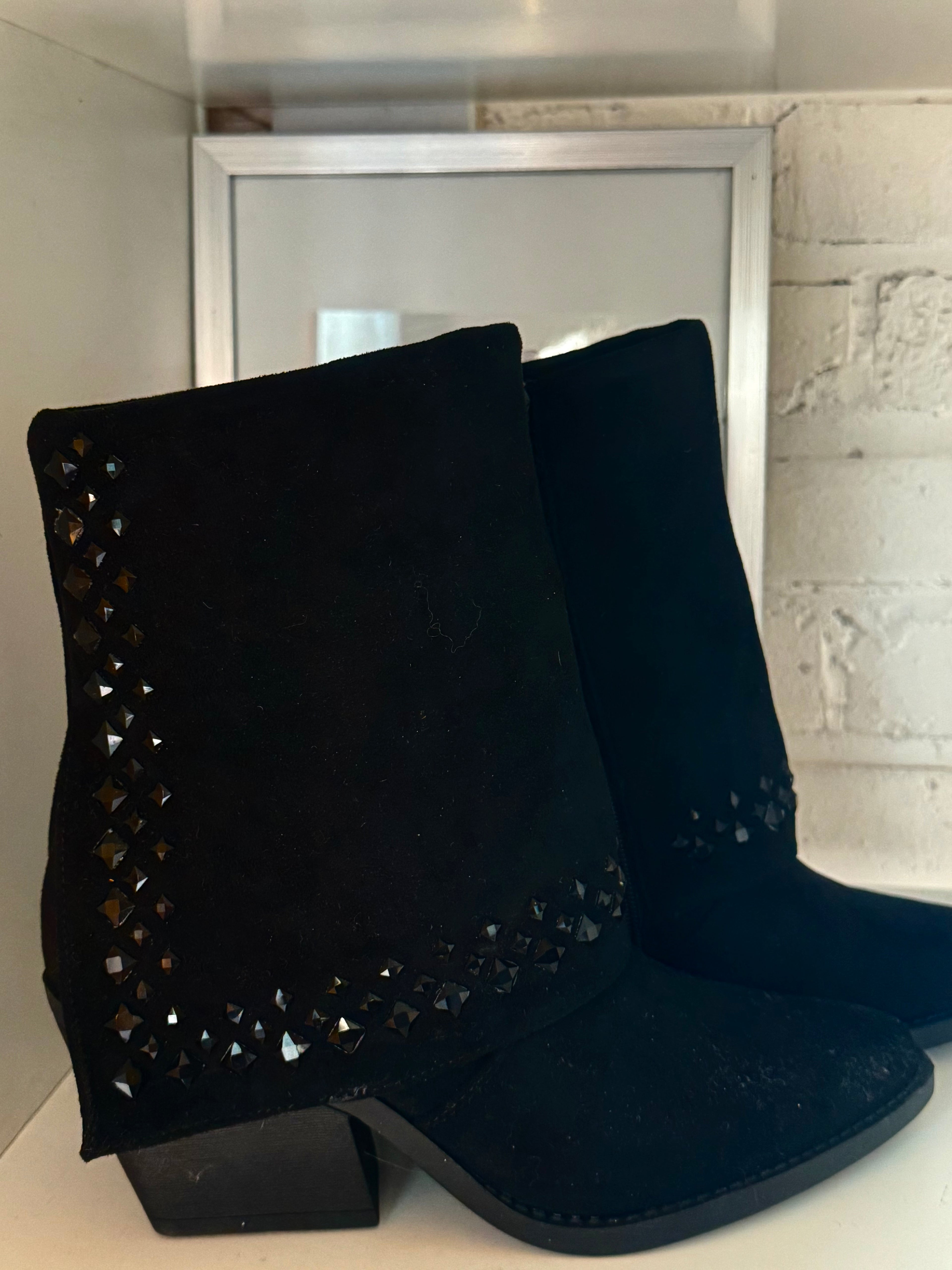 Bottines noir strass COW GIRL