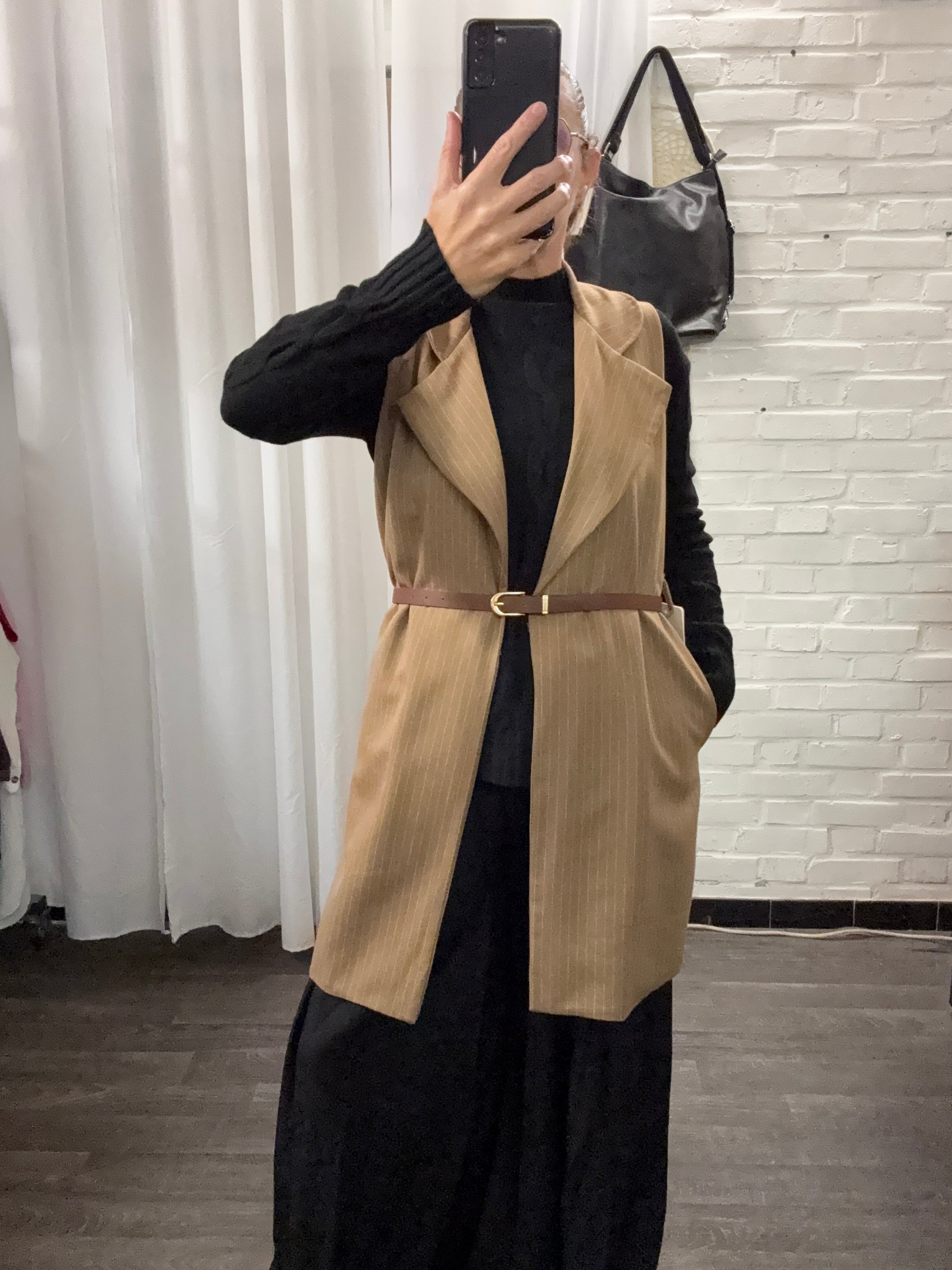 Blazer long sans manches ARMEL