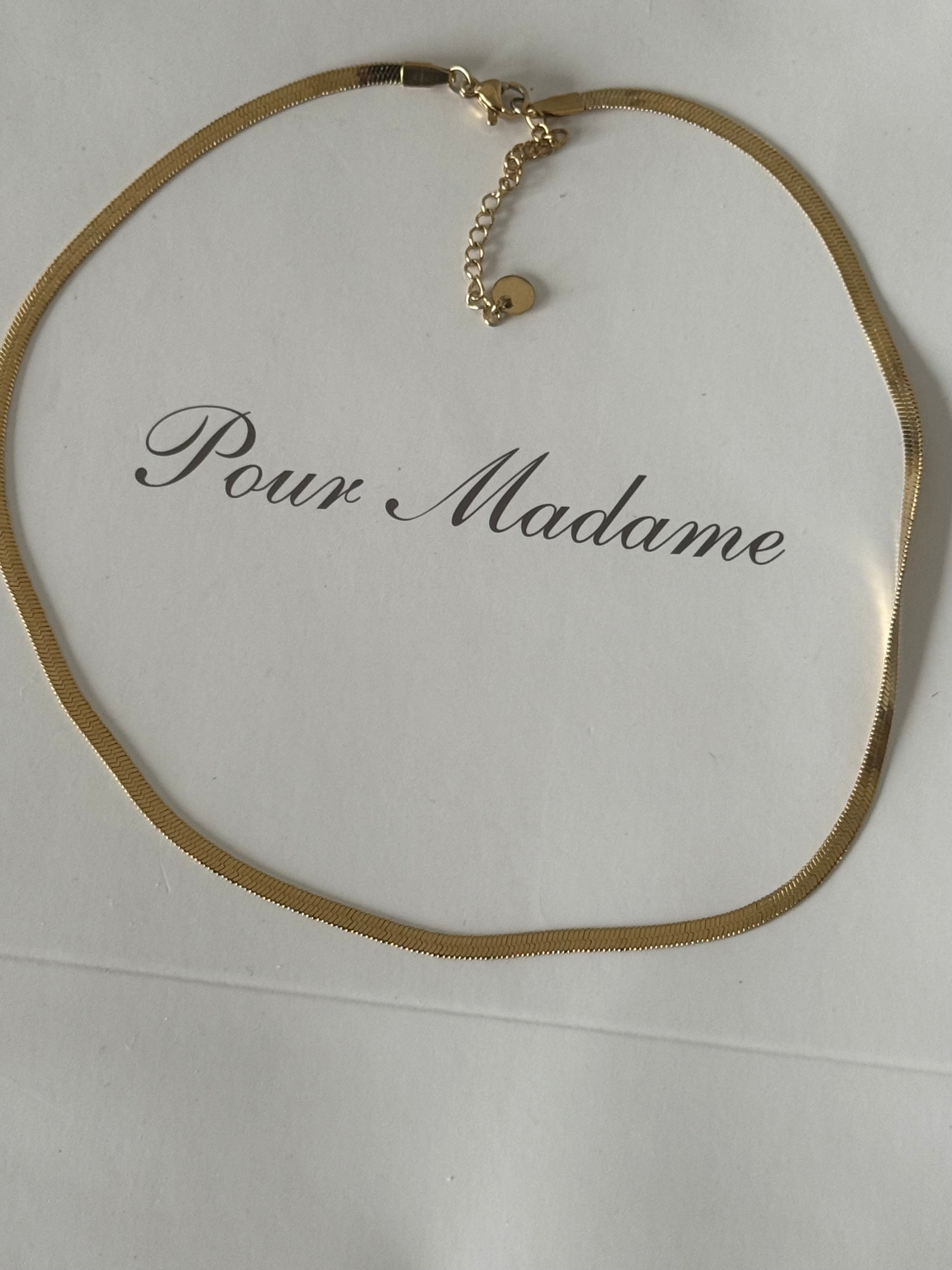 Collier acier doré plat HAVEN