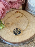 Bracelet acier arbre de vie doré noir LYA