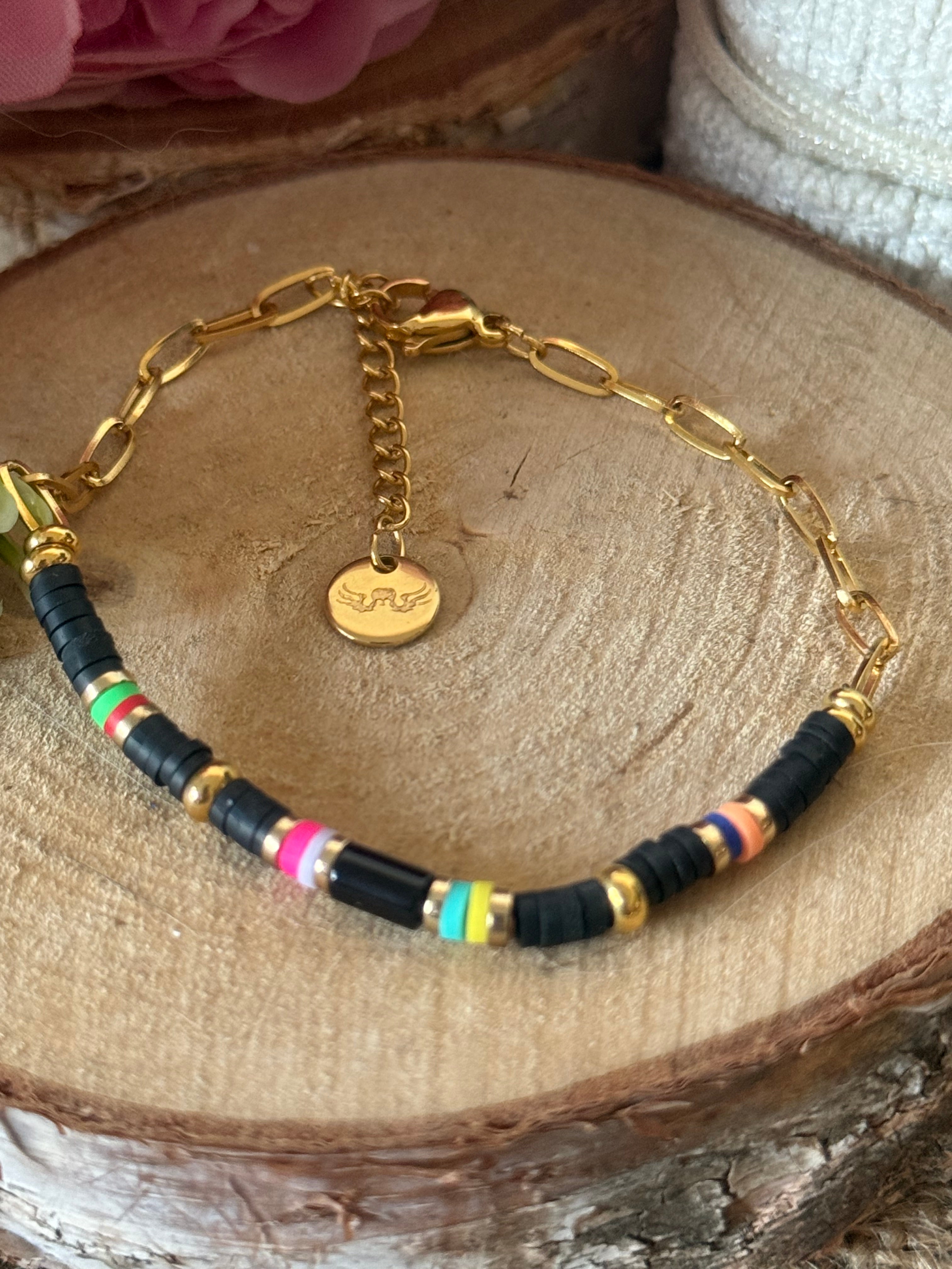 Bracelet acier doré perles NOURA