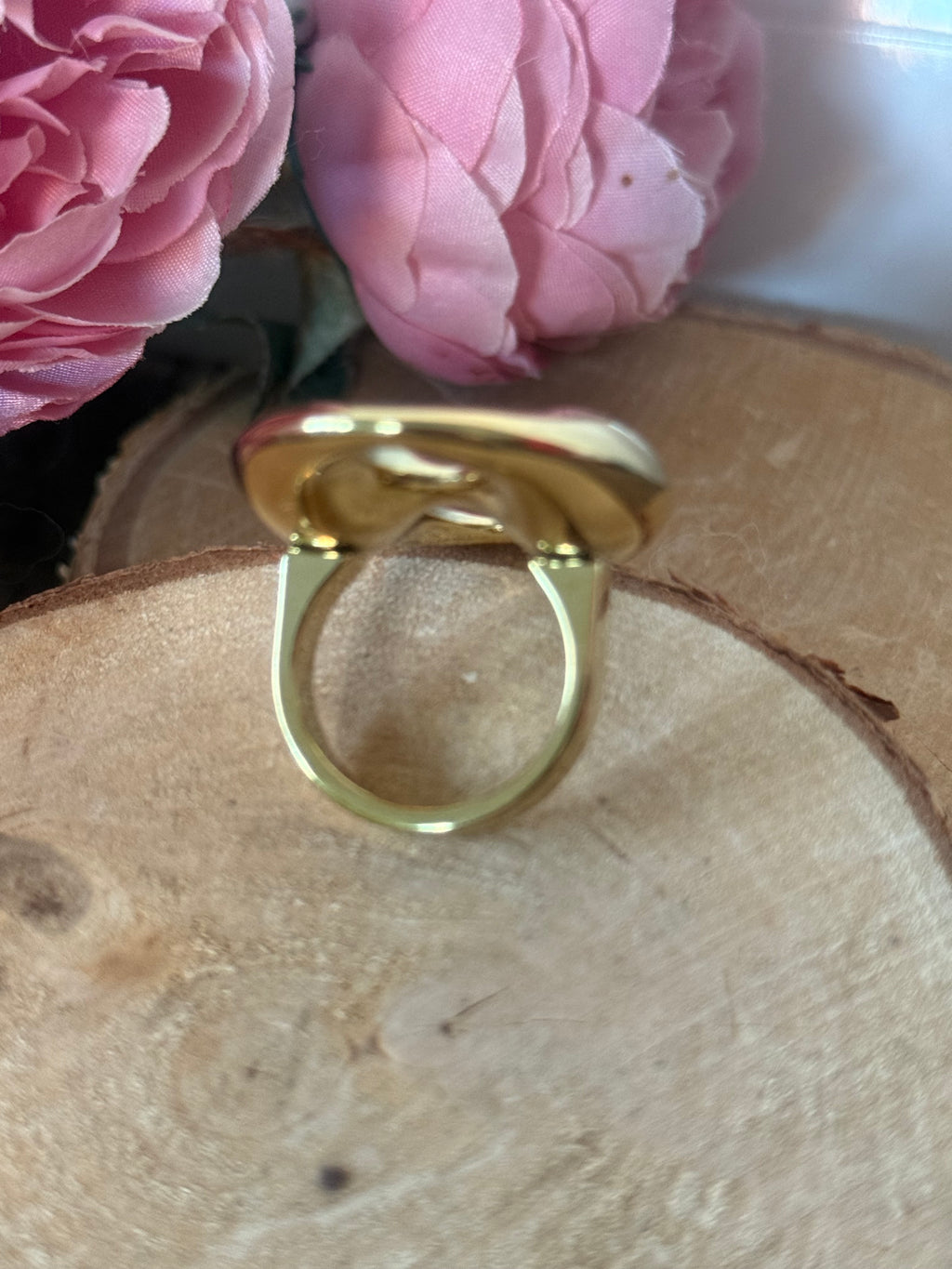 Bague acier doré taille 18 STAR