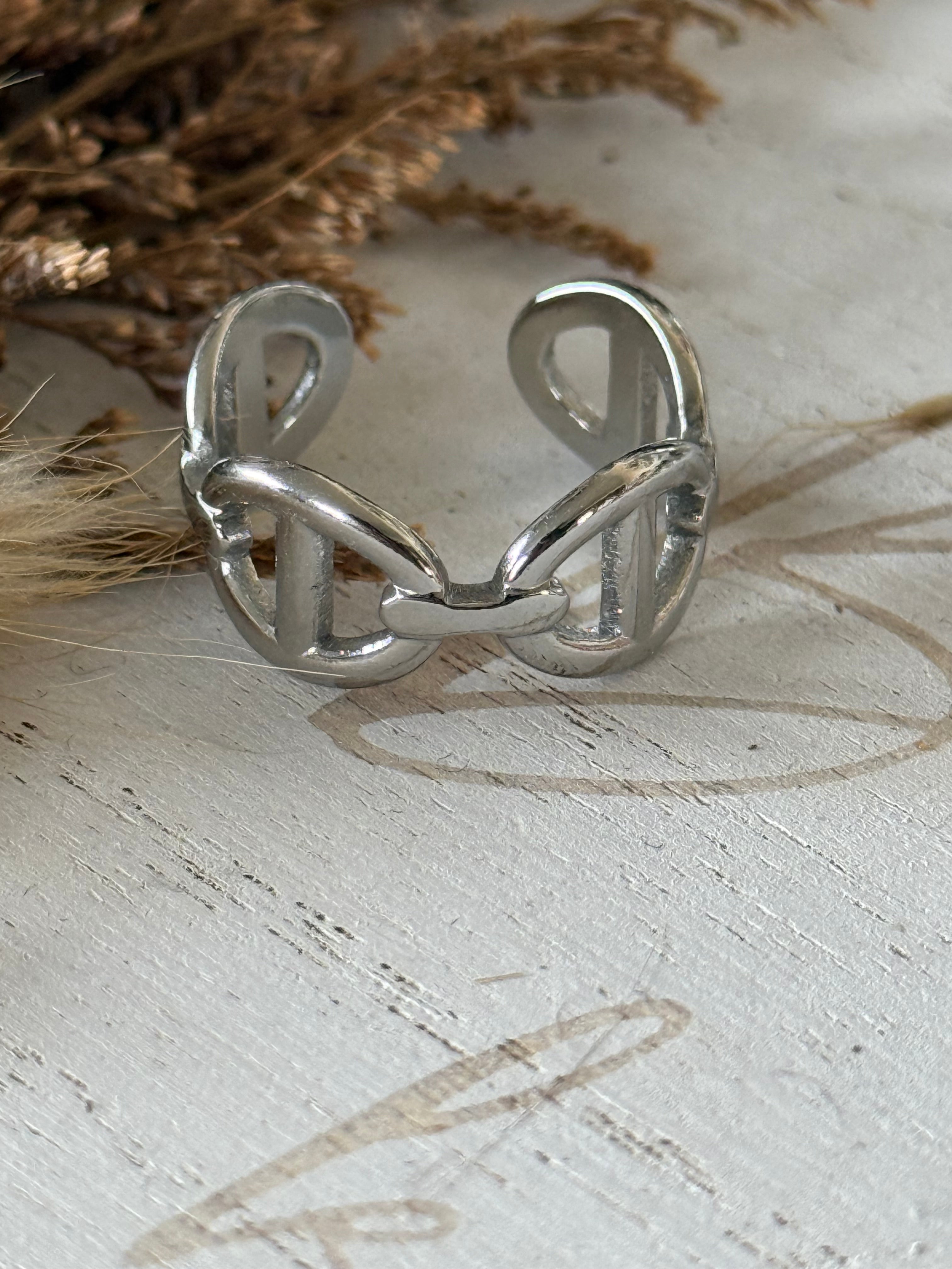 Bague acier argenté NIELS