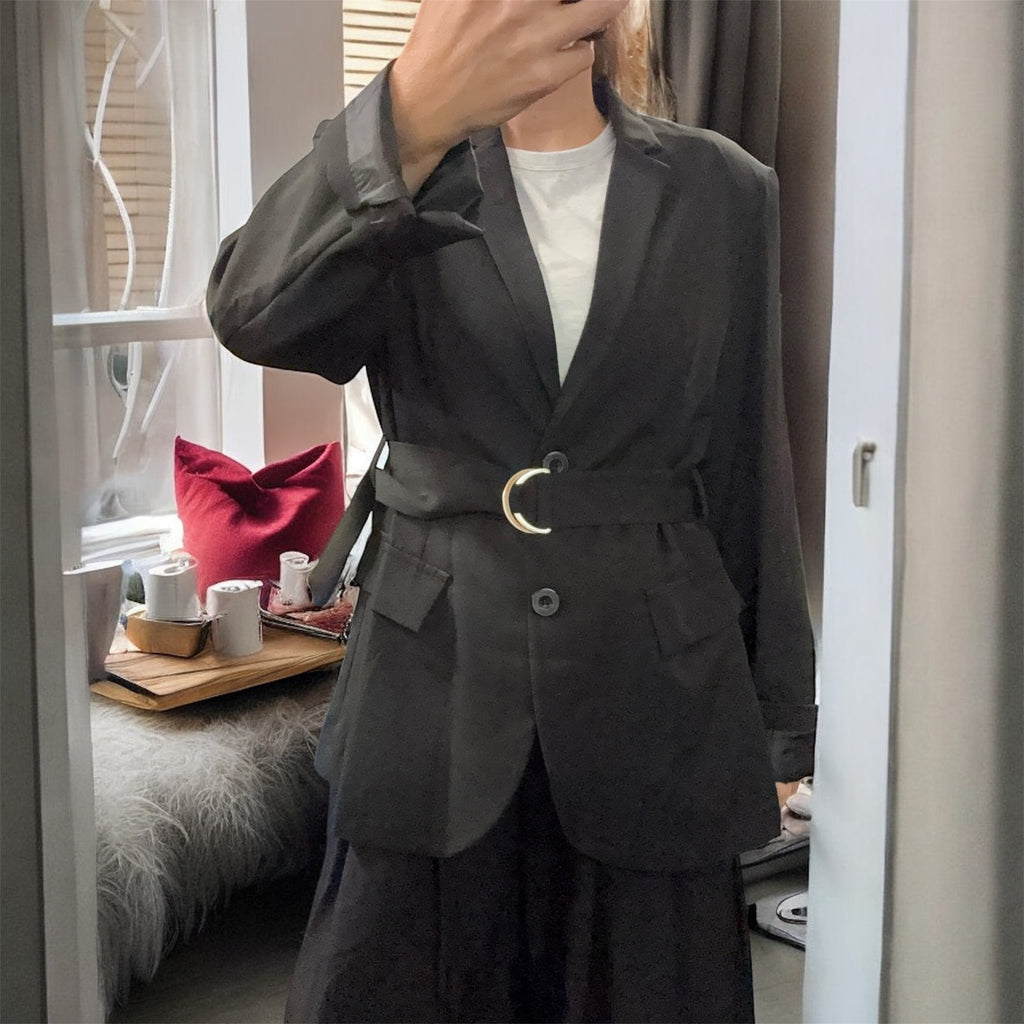Blazer noir ceinture VICTORIA