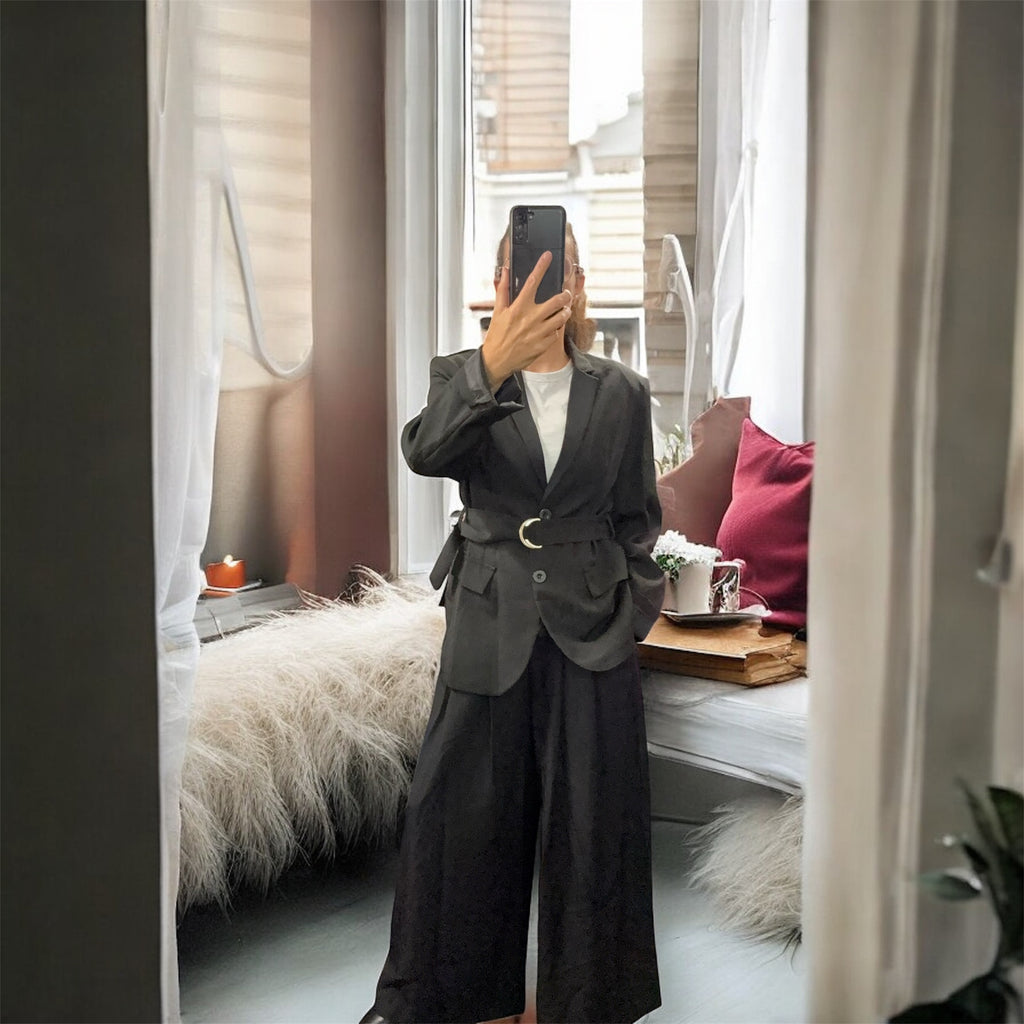 Blazer noir ceinture VICTORIA