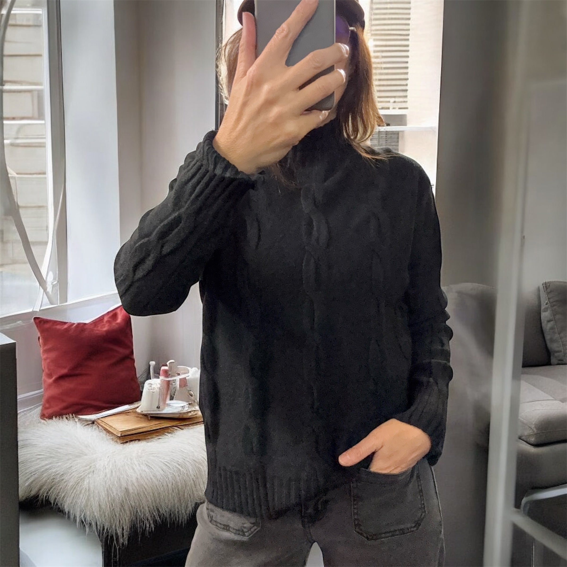 Pull torsade noir LYSA