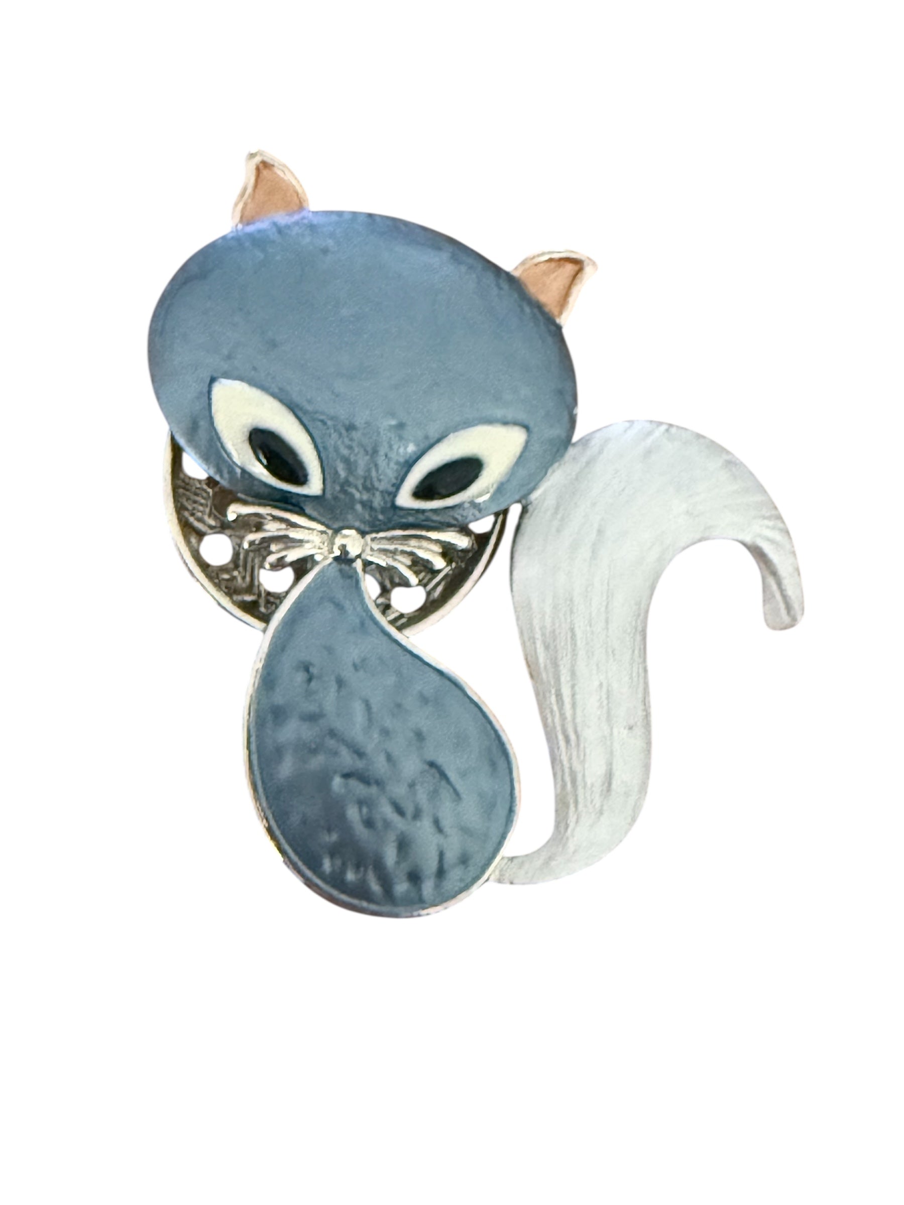 Broche aimantée chat bleu KYLI
